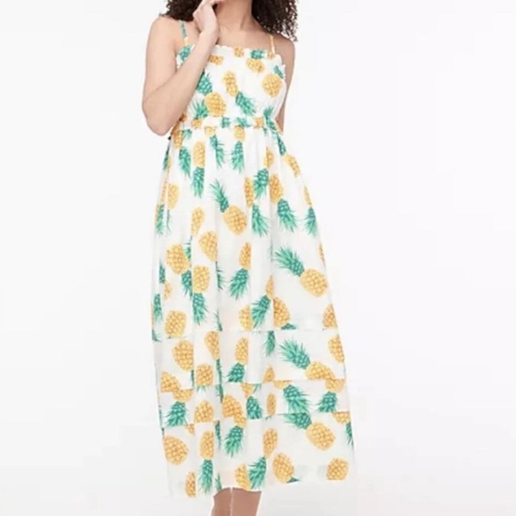 NWT J Crew Squareneck Ruffle Maxi Dress - 10 - Picture 1 of 5